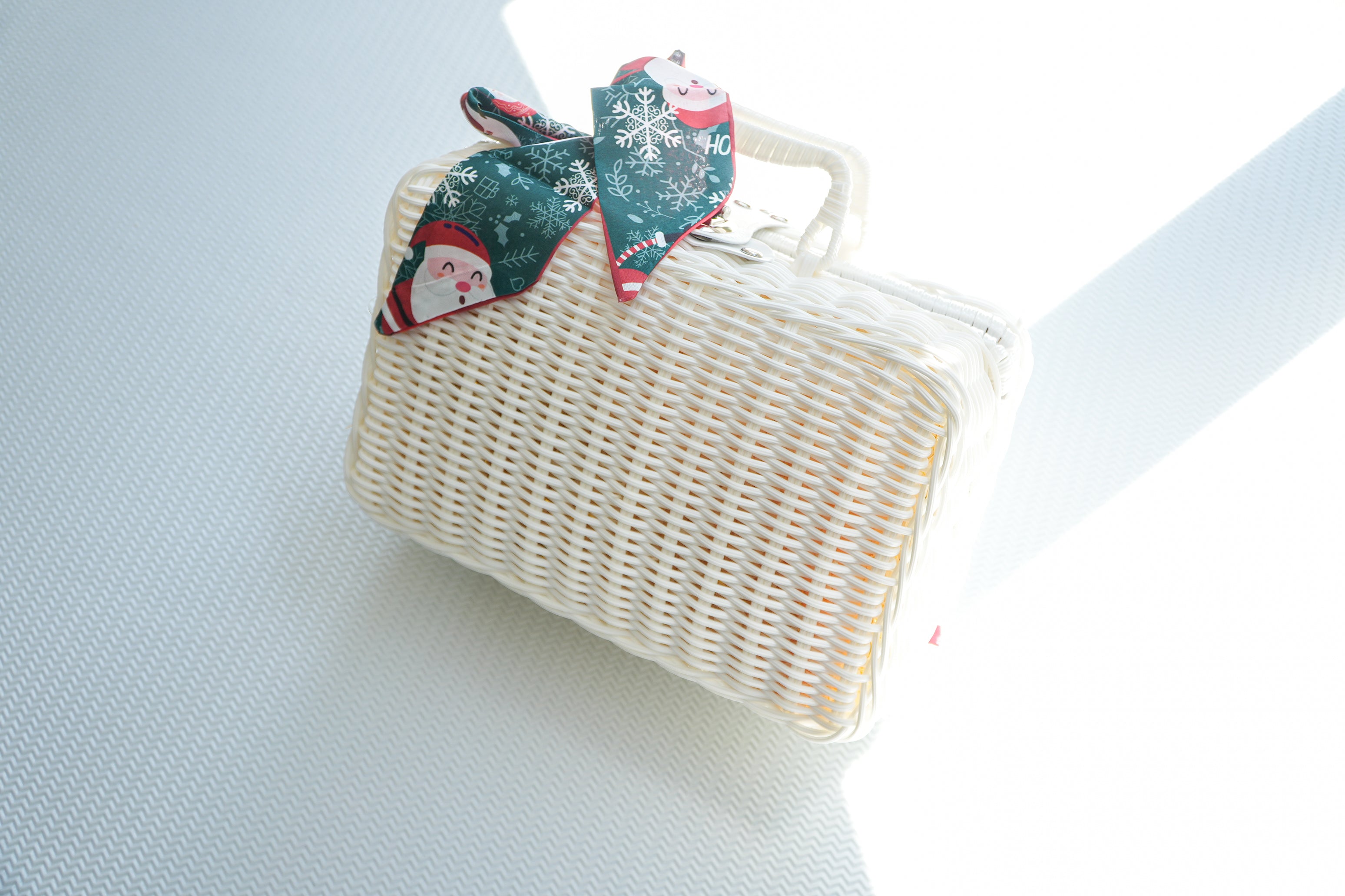 Elegant White Wicker Gift Basket